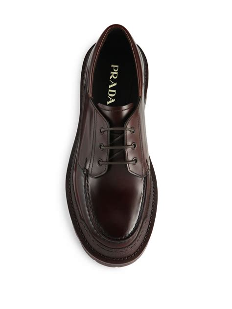 prada leather brown shoes|original prada shoes.